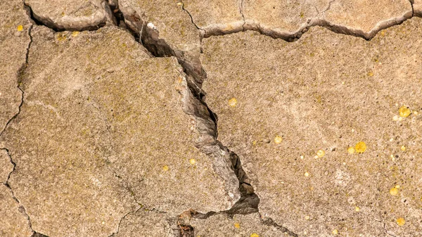 Cemento Hormigón Viejo Con Grietas Destrucción Natural Del Tiempo Las — Foto de Stock