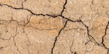 Çatlaklı eski beton ve zaman ve hava koşullarından kaynaklanan doğal yıkım