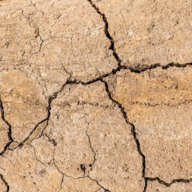 Çatlaklı eski beton ve zaman ve hava koşullarından kaynaklanan doğal yıkım