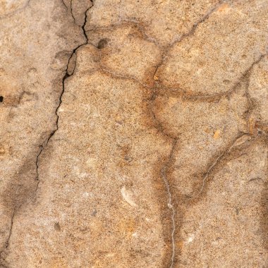 Çatlaklı eski beton ve zaman ve hava koşullarından kaynaklanan doğal yıkım