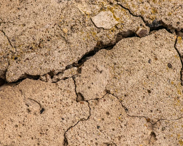 Cemento Hormigón Viejo Con Grietas Destrucción Natural Del Tiempo Las — Foto de Stock