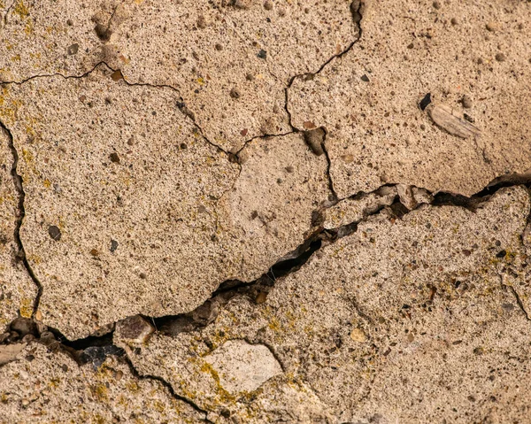 Cemento Hormigón Viejo Con Grietas Destrucción Natural Del Tiempo Las — Foto de Stock