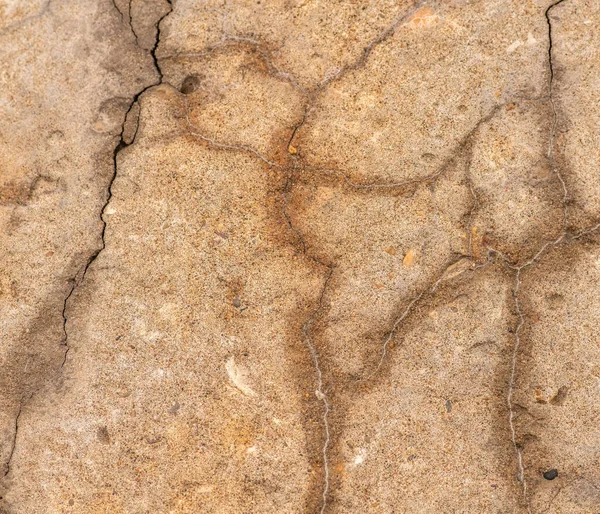 Cemento Hormigón Viejo Con Grietas Destrucción Natural Del Tiempo Las — Foto de Stock