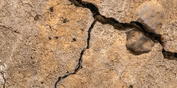 Cimento Concreto Velho Com Rachaduras Destruição Natural Tempo Condições Meteorológicas — Fotografia de Stock