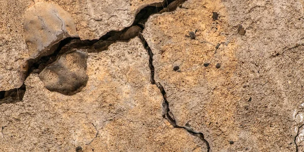 Cemento Hormigón Viejo Con Grietas Destrucción Natural Del Tiempo Las — Foto de Stock