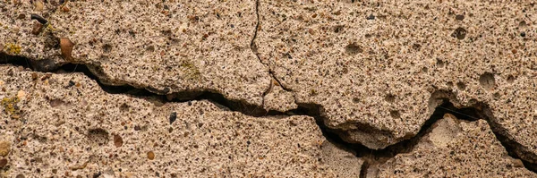 Old Concrete Cement Cracks Natural Destruction Time Weather Conditions — Stock Photo, Image