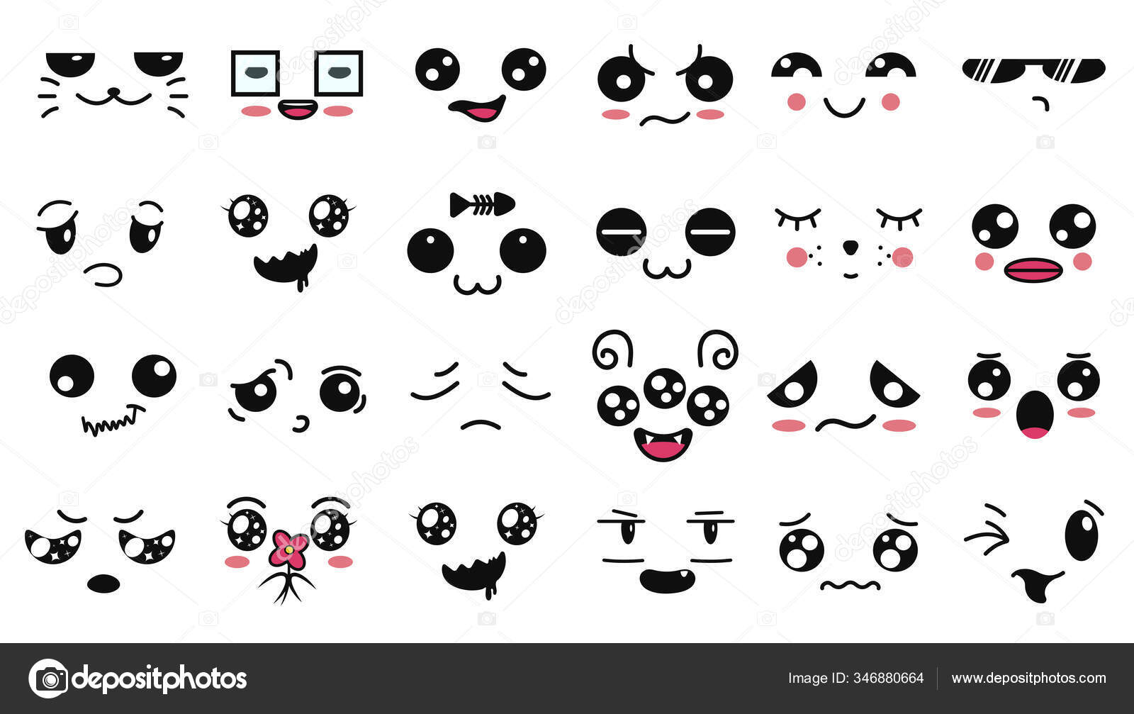 CUTE KAWAII FACE Eyes Funny Emoticon Emoji Anime by annemathiasz in 2023   Kawaii faces Anime eyes Emoticon