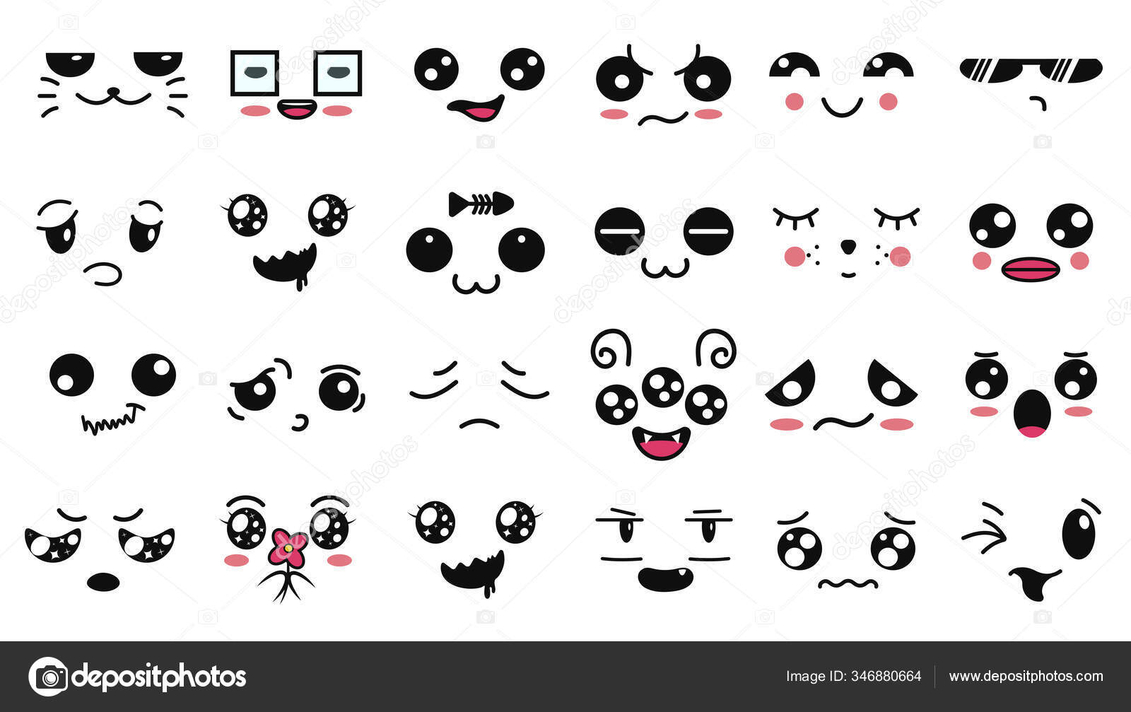 Como desenhar coisas kawaii - caras e expressões