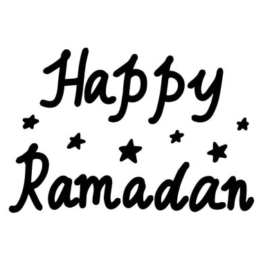 Mutlu Ramazan Mektupları. Alıntılı vektör kartı. Dekorlu el çizimi bir ifade. Geçmişi. Duvar Kağıdı.