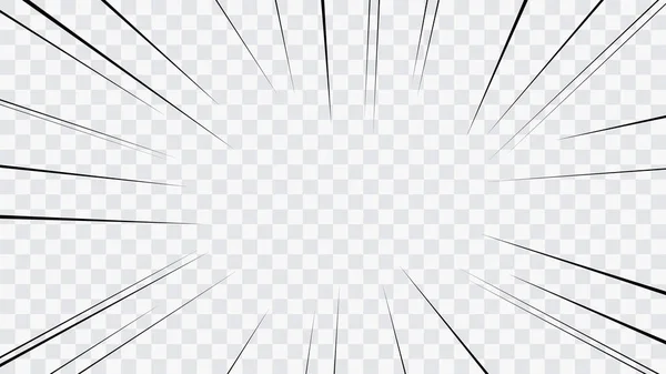 Абстрактные Радиальные Линии Вспышки Комикса Прозрачном Фоне Векторная Иллюстрация Супергеройского — стоковый вектор