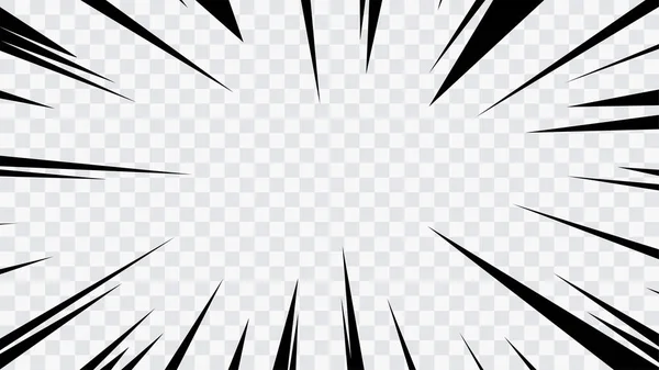 Abstrakte Comic Flash Explosion Radiale Linien Auf Transparentem Hintergrund Vector — Stockvektor