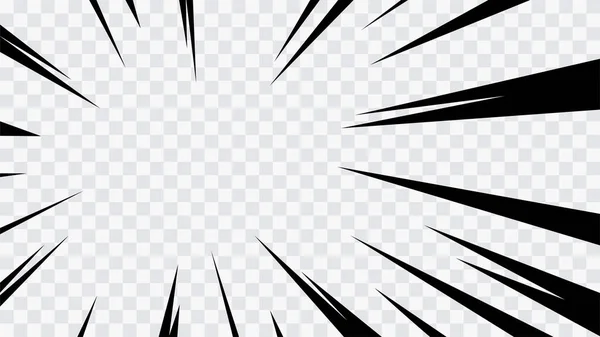 Abstrakte Comic Flash Explosion Radiale Linien Auf Transparentem Hintergrund Vector — Stockvektor