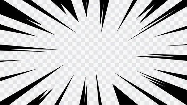 Abstraite Flash Explosion Lignes Radiales Sur Fond Transparent Illustration Vectorielle — Image vectorielle