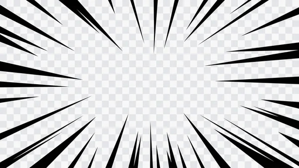 Abstrakte Comic Flash Explosion Radiale Linien Auf Transparentem Hintergrund Vector — Stockvektor