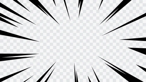 Abstrakte Comic Flash Explosion Radiale Linien Auf Transparentem Hintergrund Vector — Stockvektor