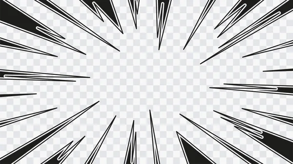 Abstrakte Comic Flash Explosion Radiale Linien Auf Transparentem Hintergrund Vector — Stockvektor