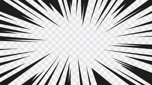 Abstrakte Comic Flash Explosion Radiale Linien Auf Transparentem Hintergrund Vector — Stockvektor