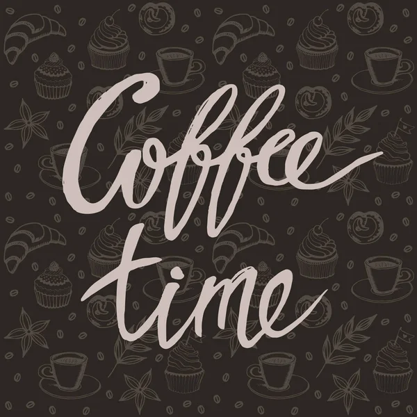 Coffee time phrase — Stock Vector