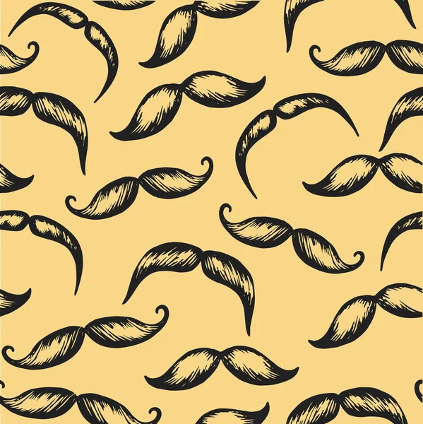 Mustache seamless pattern — Stock Vector
