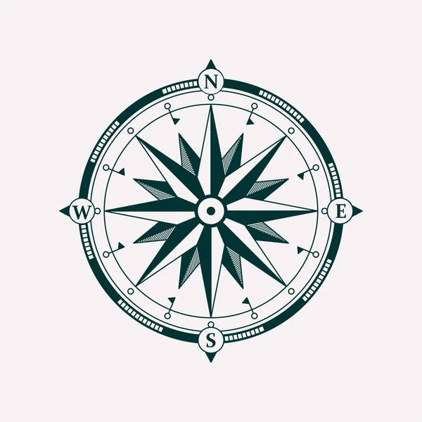 Compass wind rose. Vintage navigator icon