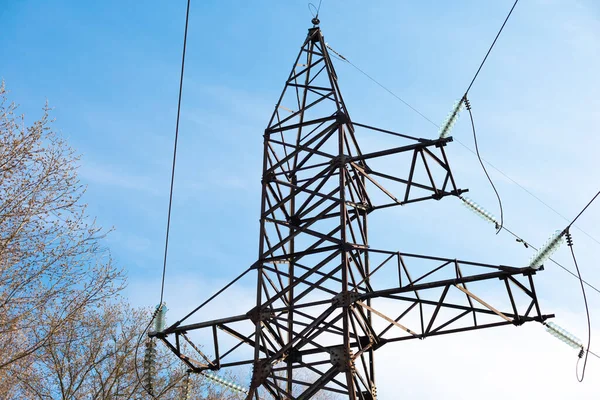 Old High Voltage Pole Sky High Voltage — Stock Photo, Image