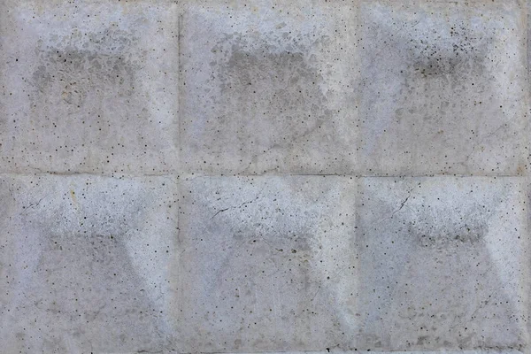 Hintergrundstruktur Eines Alten Grauen Betonzauns Mit Einem Quadratischen Nahaufnahme Muster — Stockfoto