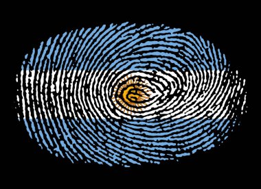 Argentine fingerprint on a black background clipart