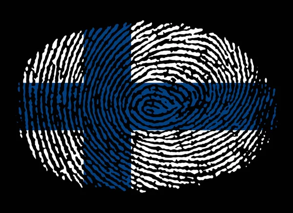 Finnish Fingerprint Black Background — 스톡 사진