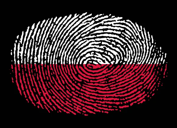 黑色背景上的波兰指纹 — 图库照片