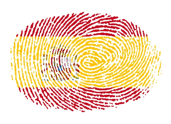 白色背景上的西班牙指纹 — 图库照片