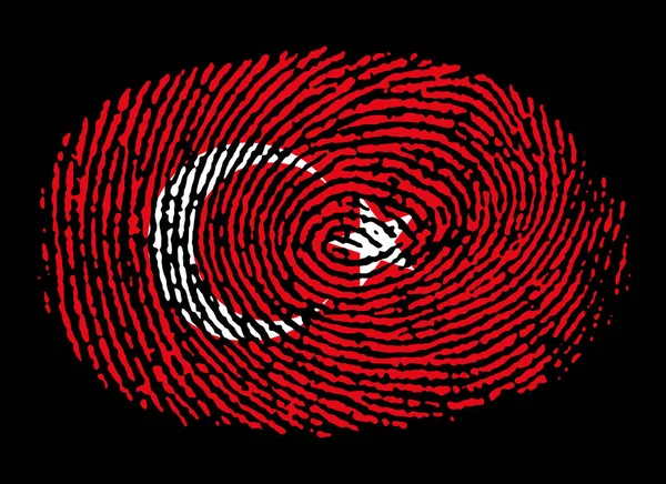 Türkischer Fingerabdruck Auf Schwarzem Hintergrund — Stockfoto