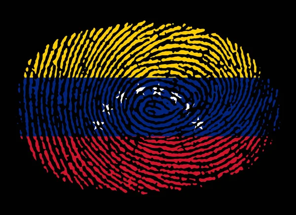 Venezuelan Fingerprint Black Background — Stok fotoğraf