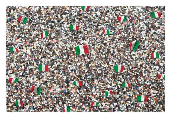 Иллюстрация Итальянских Фанатов Стадионе Площади — стоковое фото