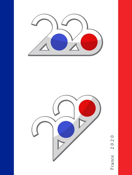 Frankrike 2020 Logotypen Vit Bakgrund — Stockfoto