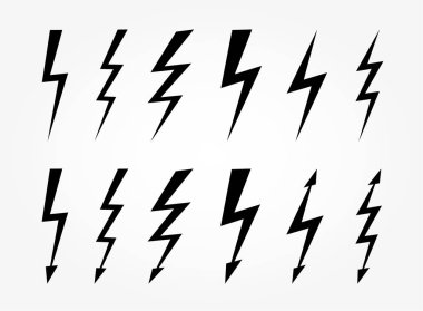 Beyaz arkaplana şimşek ve siyah şimşekler yerleştir