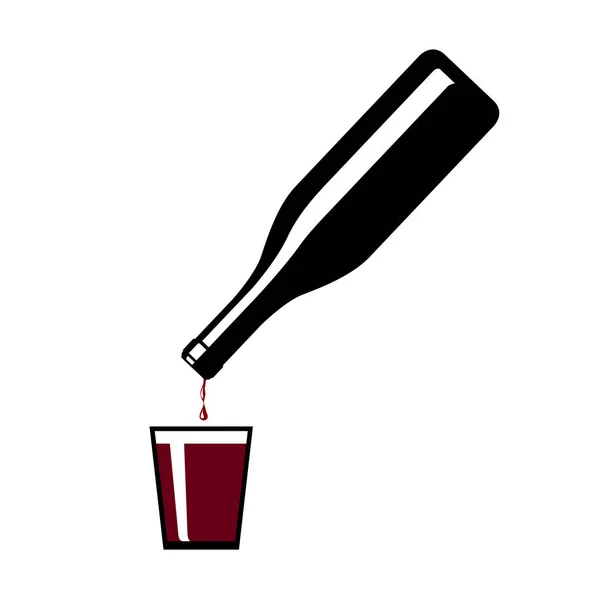 Bouteille Vin Épuisée — Image vectorielle