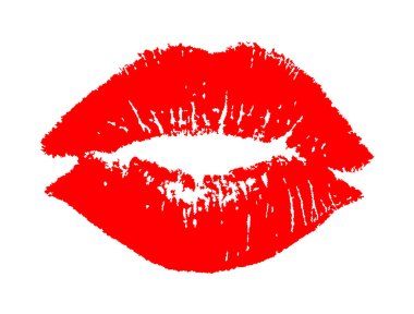 Kırmızı rujlu kadın dudakları