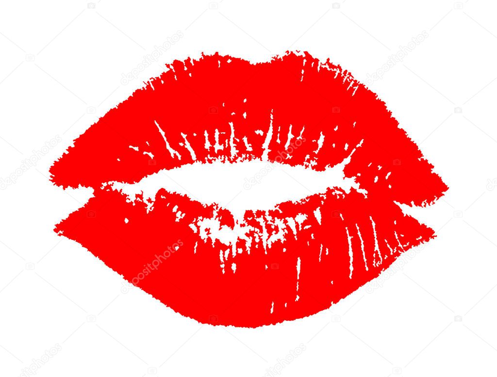 Female lips with red lipstick