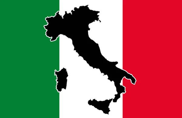Bandeira Italiana Com Península — Vetor de Stock