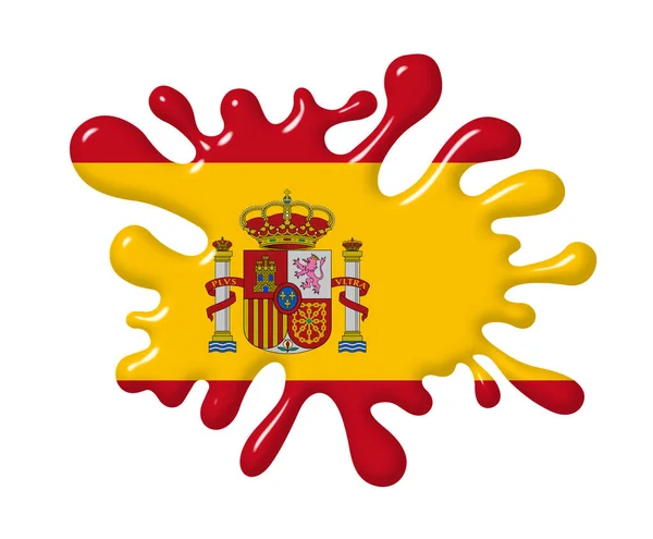 Spanische Flagge Auf Siegellack — Stockfoto