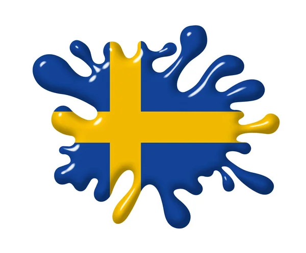 Švédská Vlajka Pečetním Vosku — Stock fotografie