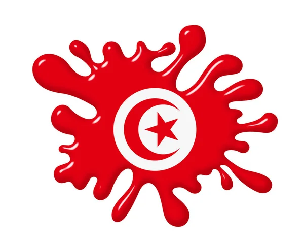 Drapeau Tunisien Sur Cire Étanchéité — Photo