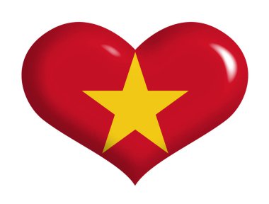 Vietnam bayrağı kalpte