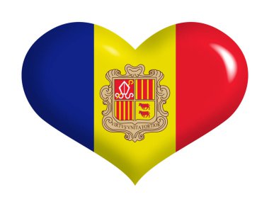 Kalpte Andorra bayrağı