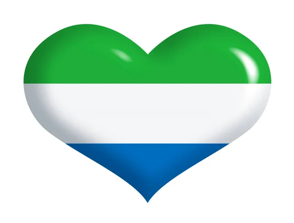 Sierra Leone Flagge Auf Herz — Stockfoto