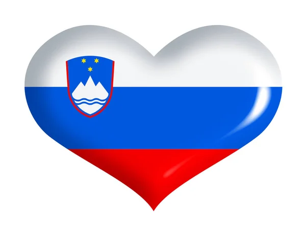Slovenian Flag Heart — 스톡 사진