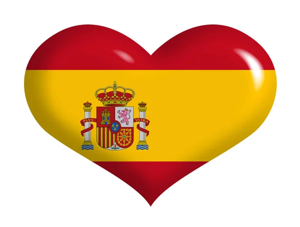 Bandera España Corazón —  Fotos de Stock