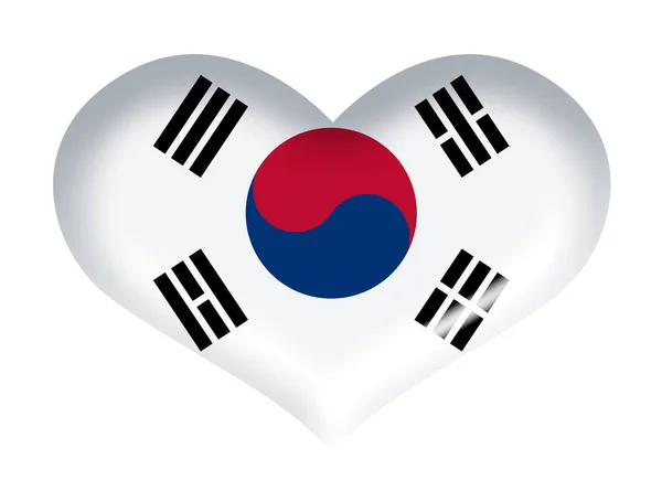 Bandera Corea Del Sur Corazón —  Fotos de Stock