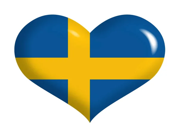 Swedish Flag Heart — ストック写真