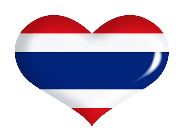 Σημαία Ταϊλάνδης Στην Καρδιά — Φωτογραφία Αρχείου